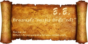 Breznyánszky Brúnó névjegykártya